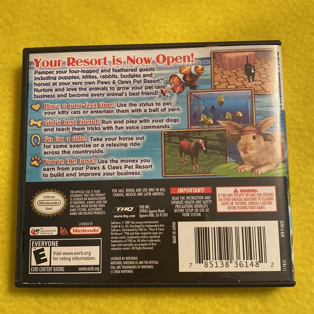 Nintendo DS Paws & Claws Pet Resort game